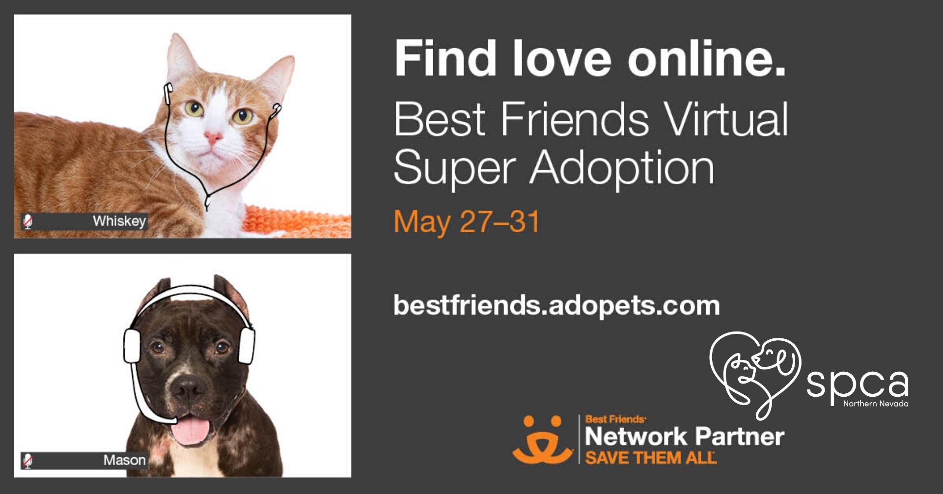 FindLoveOnline: Best Friends Virtual Super Adoption Event | SPCA of  Northern Nevada