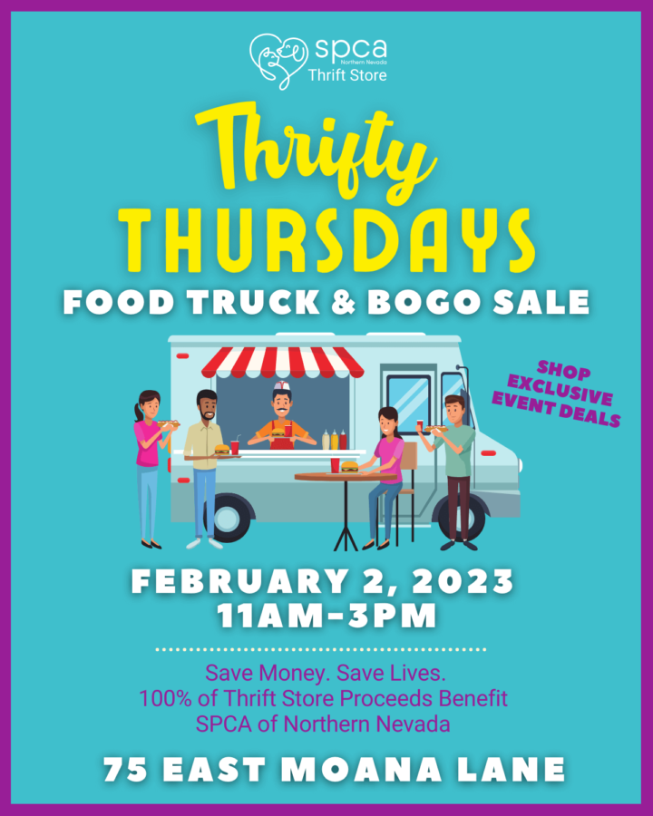 Flyer of SPCANN Thrifty Thursday Food Truck and Bogo Sale